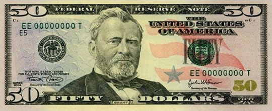 grant 50 dollar bill